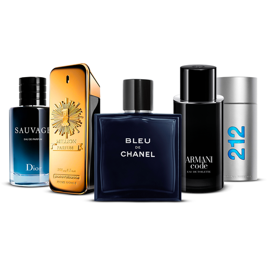 Set de 5 Perfumes – Sauvage, 1 Million, Bleu de Chanel, Armani Code y 212 Men [100 ml cada uno]