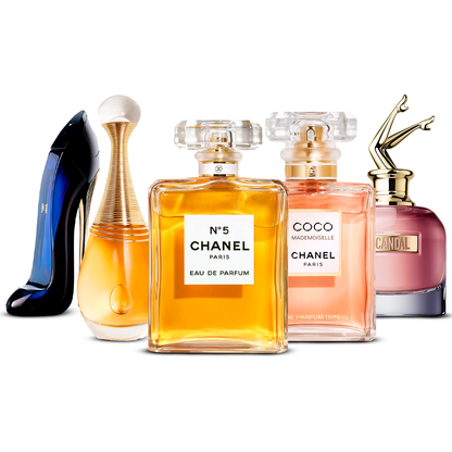 Set de 5 Perfumes – Good Girl, J'adore, Chanel Nº5, Coco Mademoiselle y Scandal [100 ml cada uno]