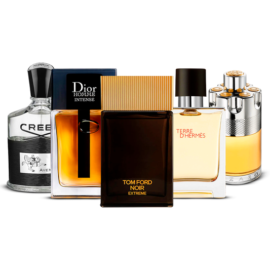 Set de 5 Perfumes – Creed Aventus, Dior Homme Intense, Tom Ford Noir Extrême, Terre d'Hermès y Azzaro Wanted [100 ml cada uno]