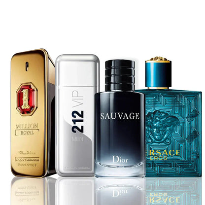 Set 4 Perfumes | One Million Royal + 212 Vip + Sauvage Dior + Versace Eros 100 ml