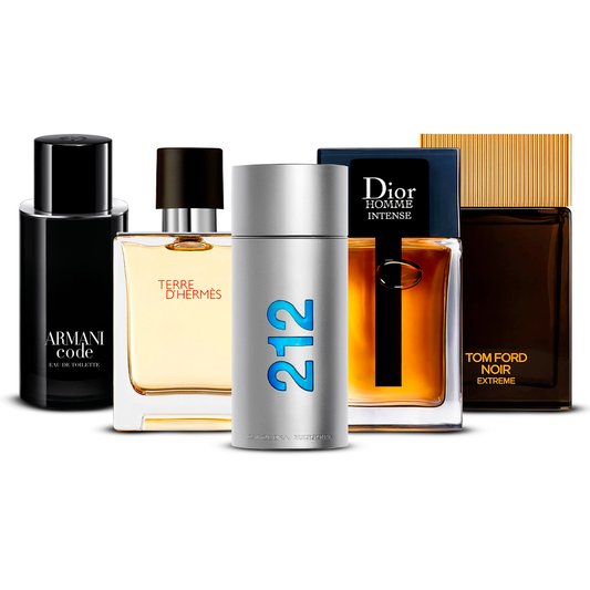 Set de 5 Perfumes – Armani Code, Invictus, Dior Homme Intense, Bleu de Chanel y Terre d'Hermès [100 ml cada uno] (Copia)