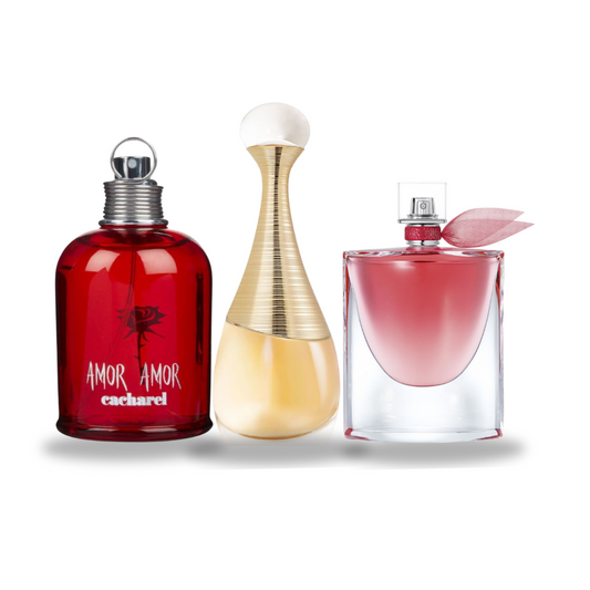 Kit 2+1 Gratis! Cacharel Amor Amor, Lancôme La Vie est Belle y Dior J’adore (100ml)
