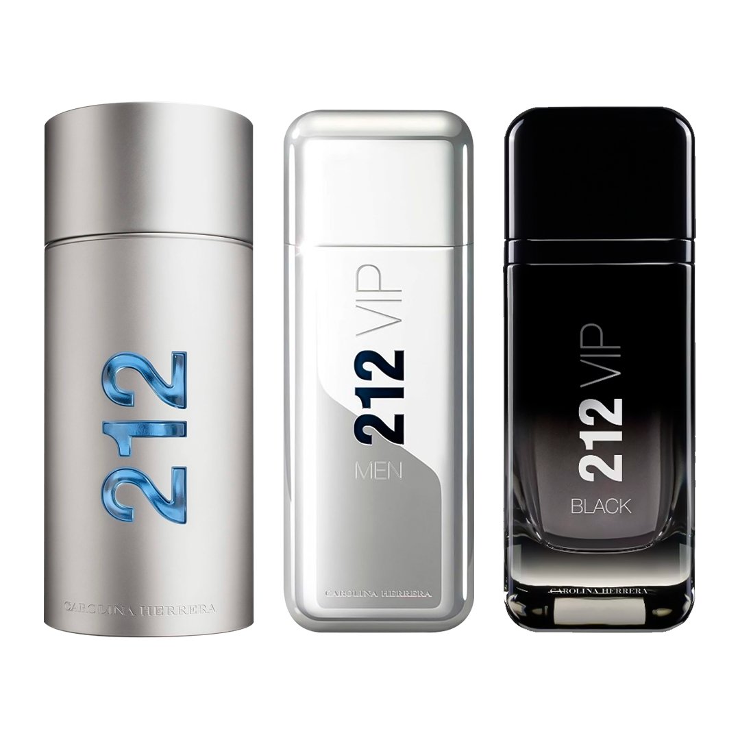 Combo de 3 Perfumes Masculinos 212 VIP, 212 VIP MEN y 212 Black
