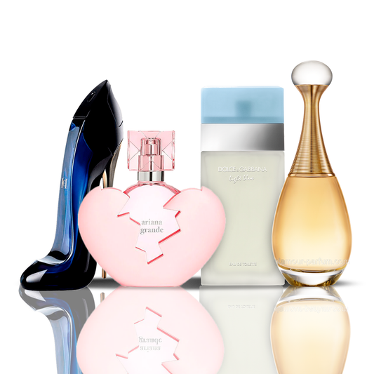 Set 4 Perfumes | Thank U Next + Light Blue + Good Girl + J'adore 100 ml