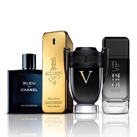 Set 4 Perfumes | Bleu de Chanel + One Million + Invictus Victory + 212 VIP Black 100 ml